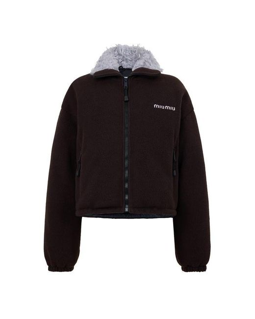 Miu Miu Black Miu Pile Jacket Ld64