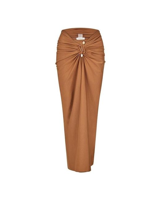 ISABEL BEACHWEAR Brown Bamboo Midi Skirt