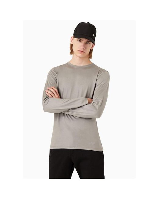 Emporio Armani Gray Gucci Knitted Crewneck Sweater for men
