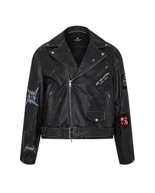 Represent Black X Metallica Leather Jacket for men