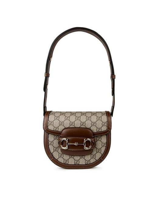 Gucci Brown Horsebit 1955 Rounded Bag