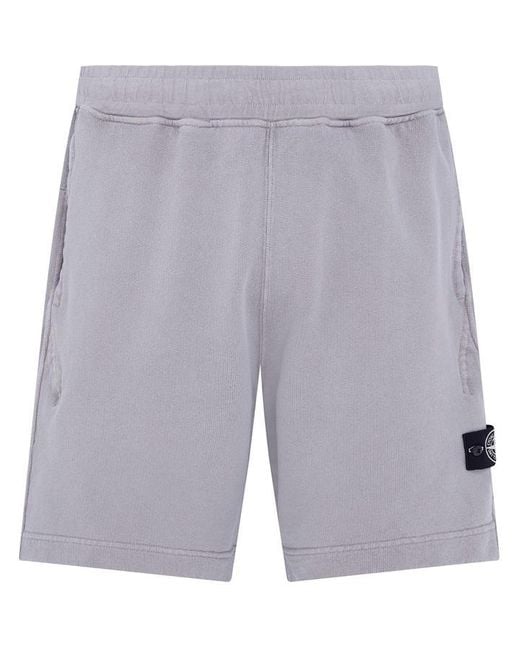 Stone Island Purple Cotton Loop Shorts for men