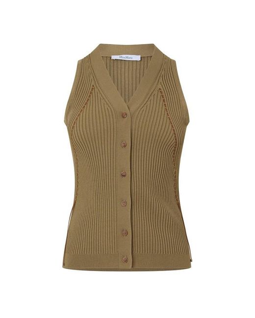 Max Mara Green Mxm Fiorire Knitted Vest