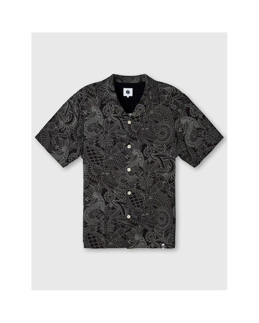 Pretty Green Black Patterned Short Sleeve Shirt for men