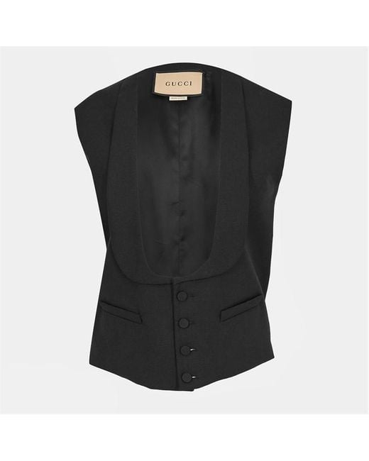 Gucci Black Formal Tailored Fit Waistcoat for men