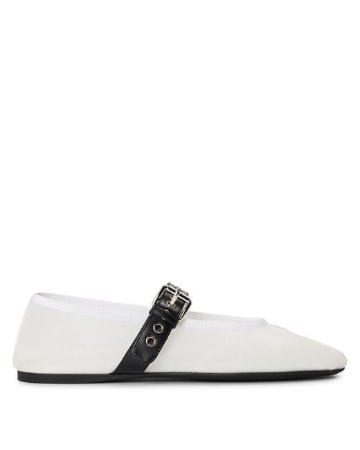 Miu Miu White Mesh Fabric Ballerinas
