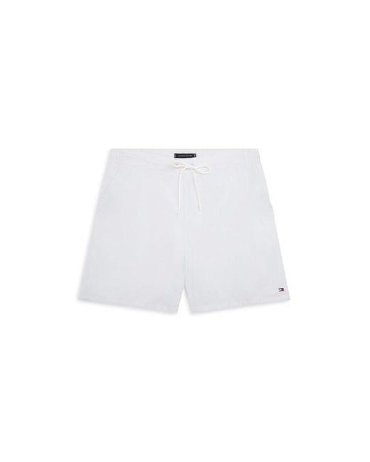 Tommy Hilfiger White Ithaca Medium Seersucker Swim Shorts for men