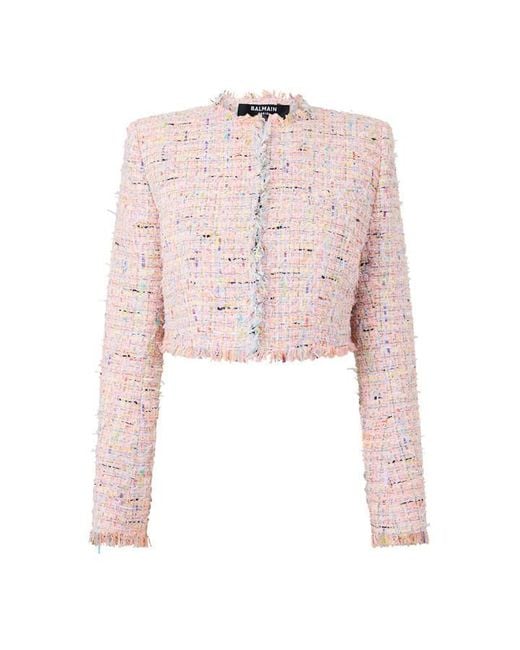 Balmain Pink Tweed Blazer Ld63