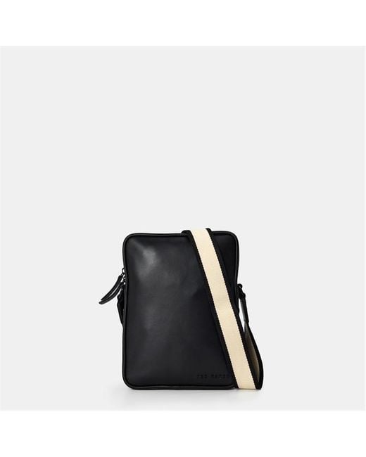 Ted Baker Black Ted Leather Flight Bag for men