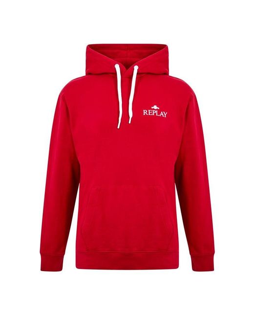 Replay Red Small Logo Hoodie for men