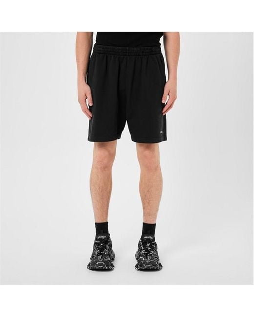 Balenciaga Black Cotton Sweat Shorts for men