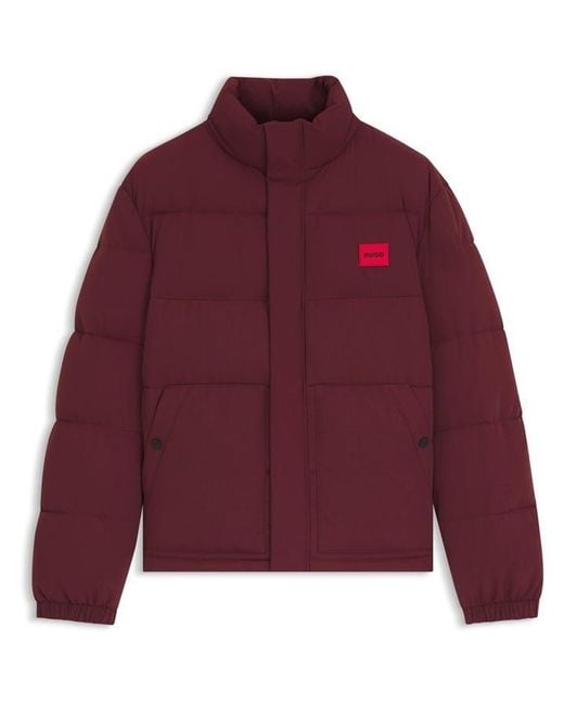 HUGO Purple Short Puffer Jacket for men