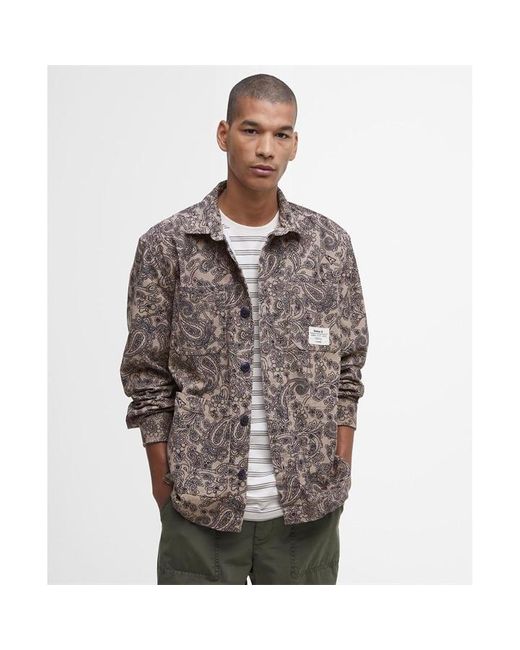 Barbour Brown Brignall Cord Overshirt for men