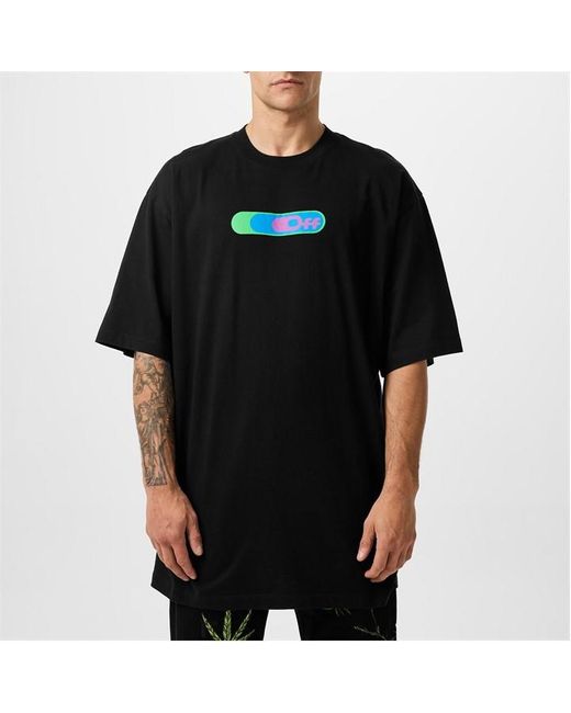 Off-White c/o Virgil Abloh Short-Sleeve Longline T-Shirt in Black