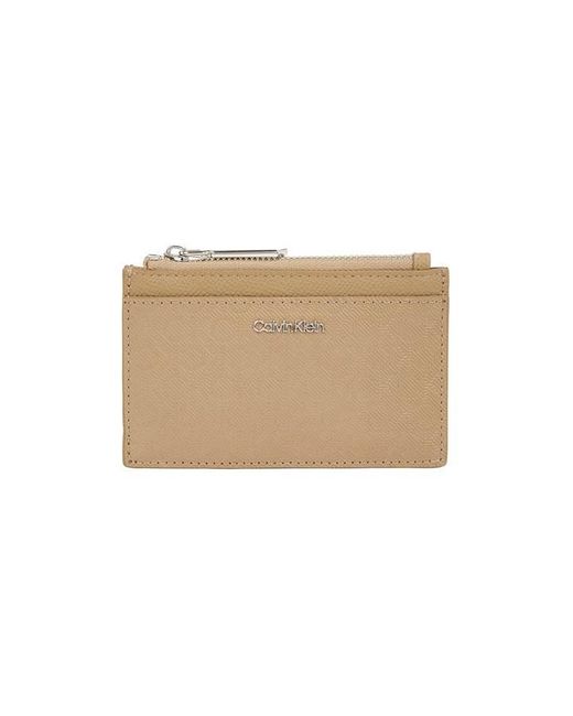 Calvin Klein Natural Ck Must Cardholder W/Zipper_Mono