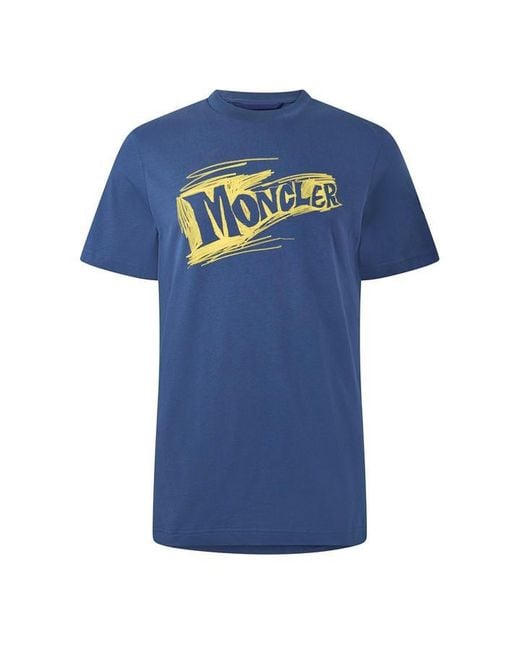Moncler Blue Sketch Tee Sn64 for men