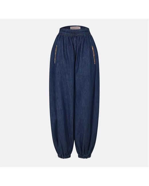 Valentino Blue Val Denim Relaxed Fit Harem Trousers