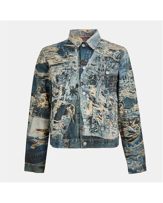 Acne Blue Trompe-Loeil Denim Jacket for men