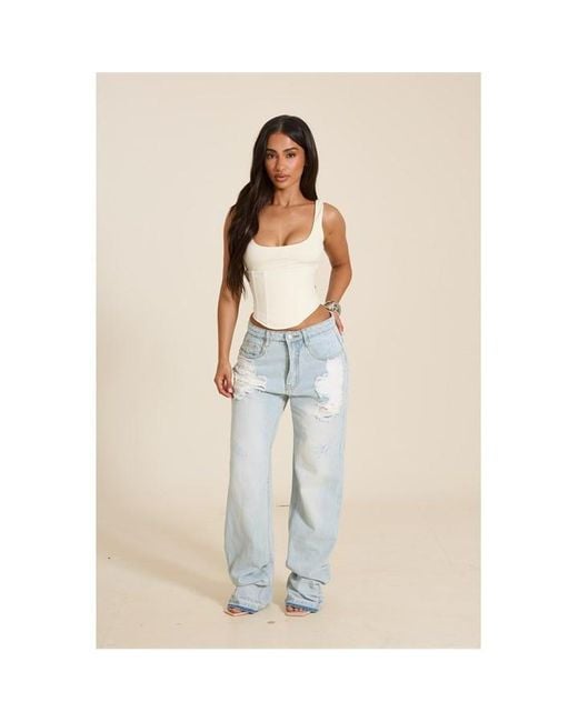 Mars the Label Natural Sandra Scoop Vest Corset Top