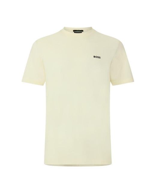 Boss Yellow T-Shirt With Logo Design Stretch Cotton for men