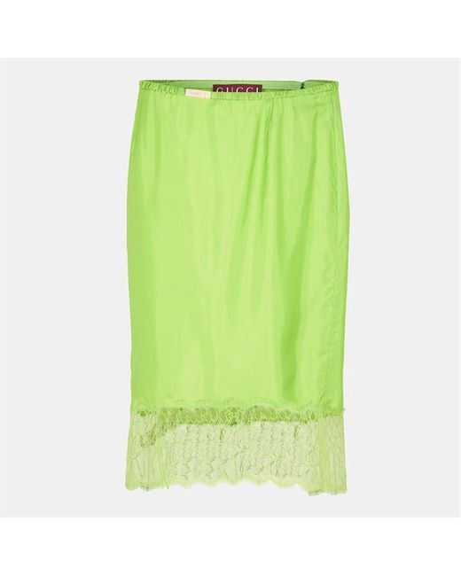 Gucci Green Fluid Midi Skirt