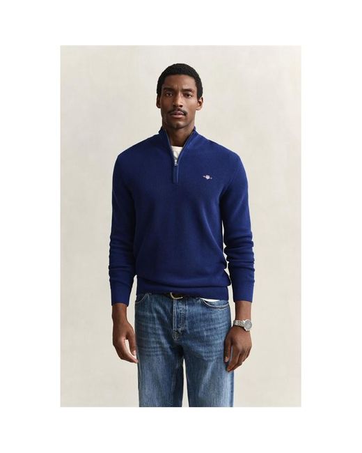 Gant Blue Crew Neck Jumper for men