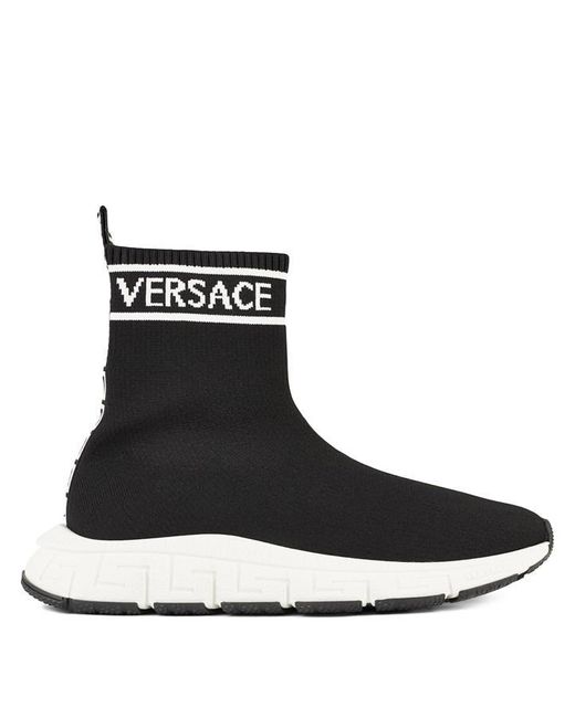 Versace Black Logo Sock Trainers for men