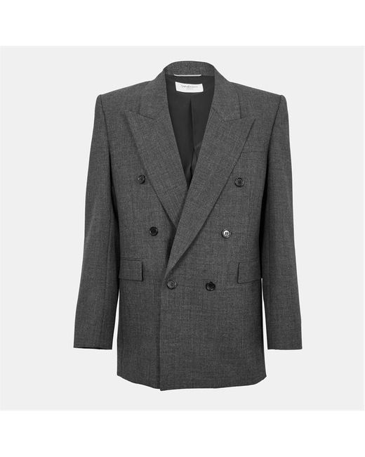 Saint Laurent Black Double-Breasted Blazer for men