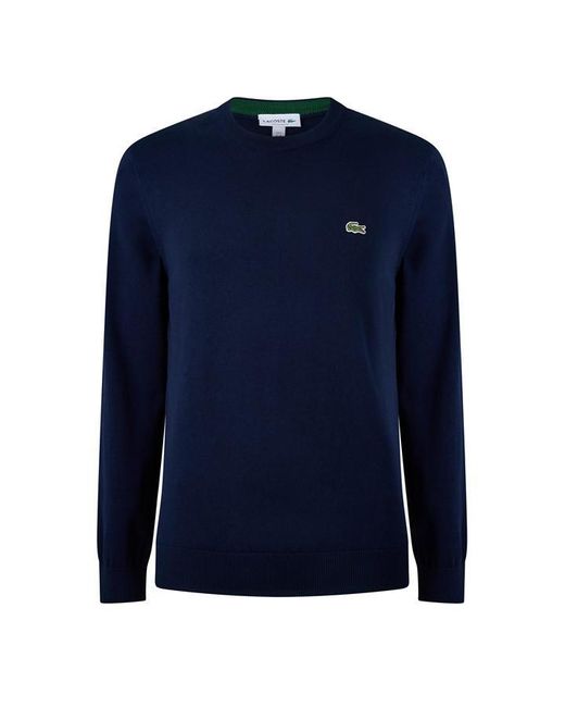 Lacoste Blue Organic Cotton Crew Neck Sweater for men