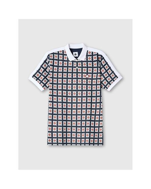 Pretty Green Blue Pg Timperley Geo Short-Sleeve Polo Shirt for men