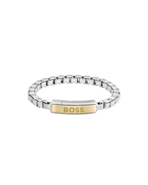 Boss Metallic Devon Box Chain Magnetic Closure Bracelet for men