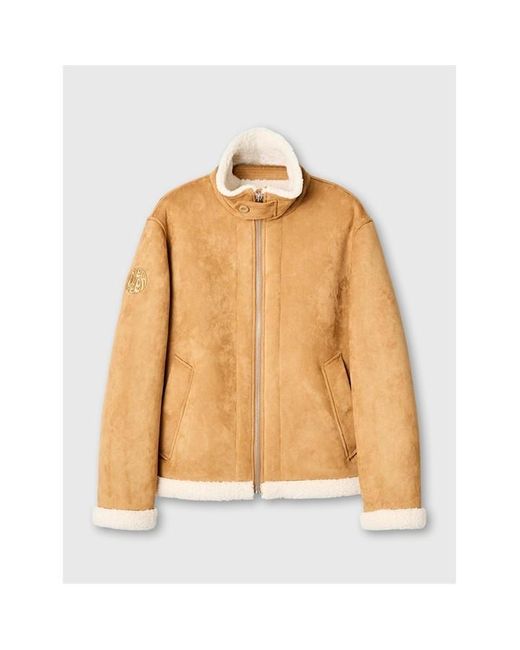Pretty Green Yellow Ashcroft Flight Insulating Aviation-Inspired Shearling Jacket for men