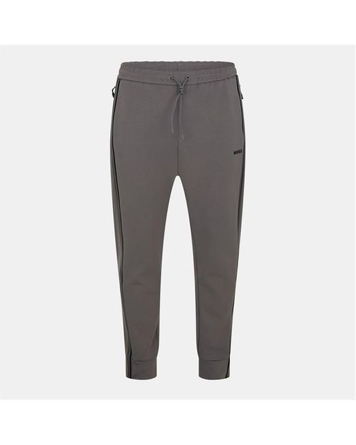 Boss Gray Hbg Hadiko Jogging Bottoms, Elasticated Waistband for men