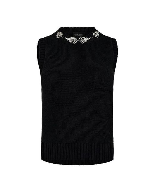 Giambattista Valli Black Embellished Sleeveless Sweater