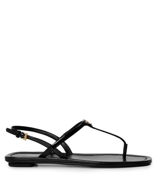 Prada Black Toe Post Flat Sandals