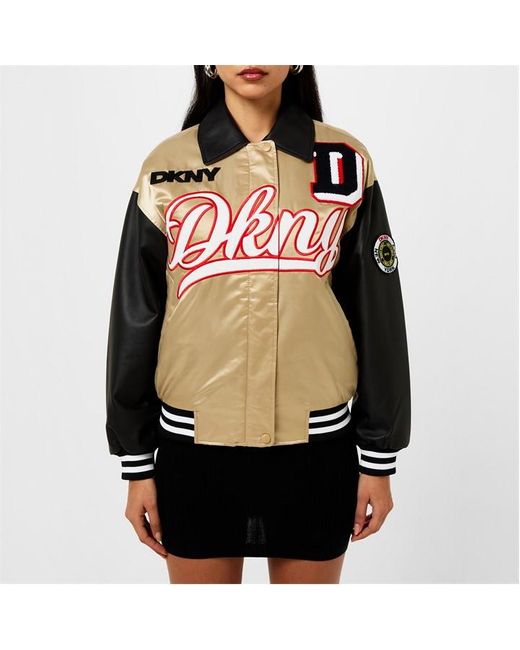 DKNY Black Varsity Jacket Ld42