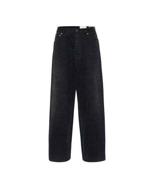 Balenciaga Black Denim Size Sticker baggy Trousers for men