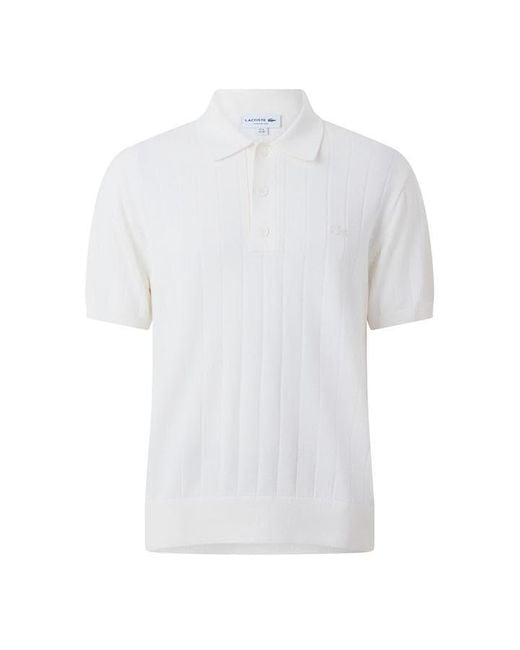 Lacoste White Ribbd Sspolo Sn64 for men