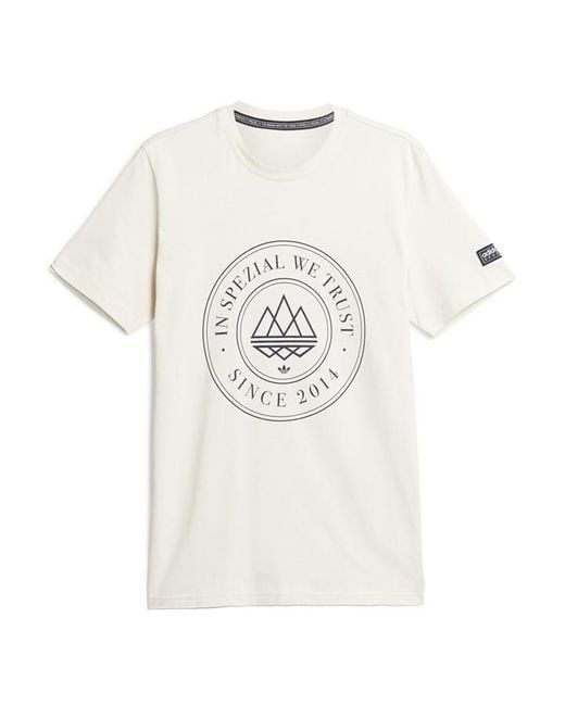 Adidas Originals White Spezial Mod Trefoil 10 T-shirt for men