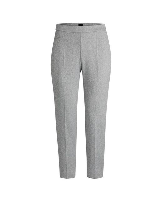 Boss Gray Tilunara Slim Fit Trousers