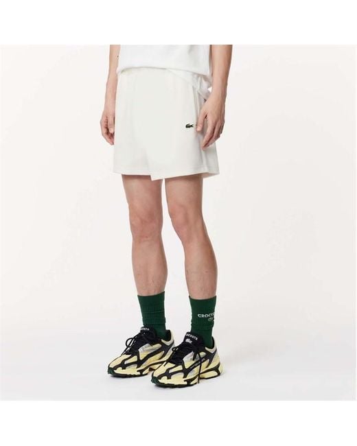 Lacoste White Regular-Fit Terry Knit Paris Shorts for men