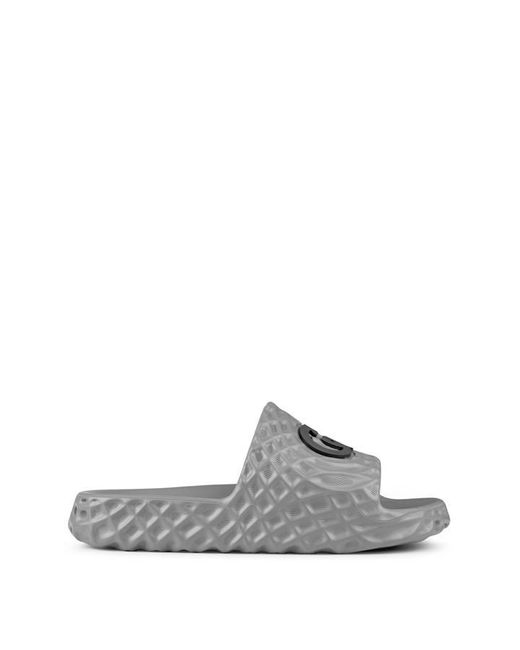 Gucci Gray Interlocking Logo Ripple Sole Slide for men