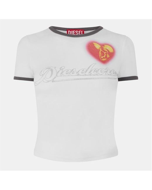 DIESEL White Core Crop Tops