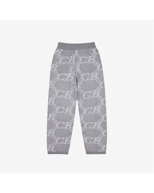Cole Buxton Gray Monogram Knit Trousers for men