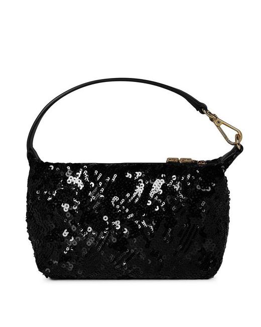 Ganni Black Small Buttlerfly Sequin Pouch