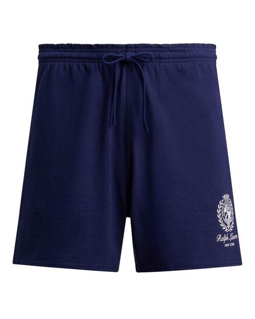 Polo Ralph Lauren White Fleece Jogger Shorts for men