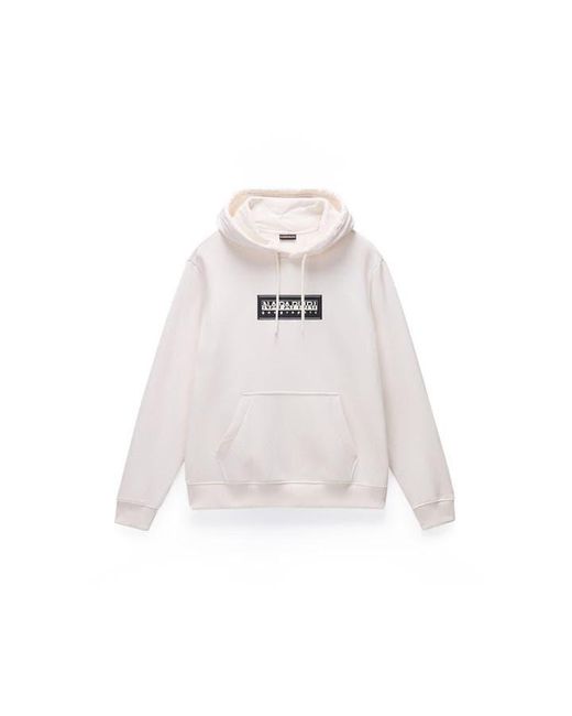 Napapijri White Box Logo Hoodie for men