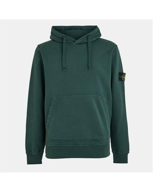 Stone Island Heavyweight Fleece Hoodie in Green for Men Lyst UK