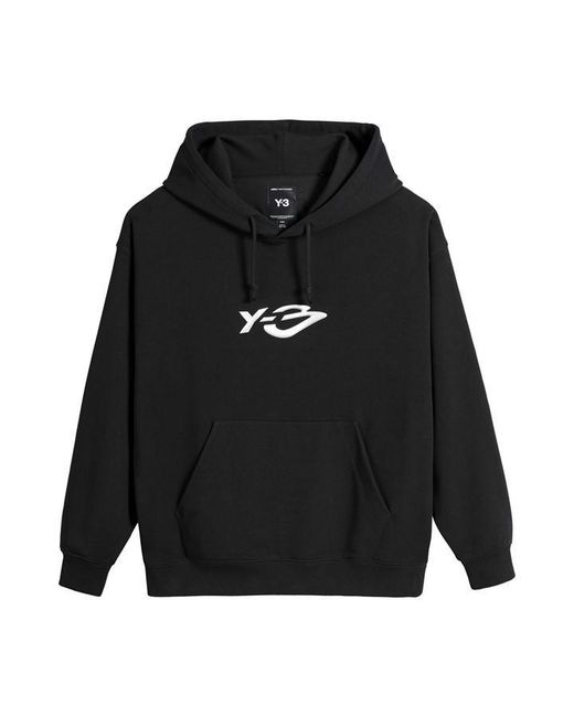 Y-3 Black French Terry Liquid Logo Hoodie for men