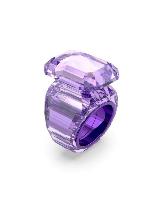 Swarovski Purple Lucent Cocktail Ring, Octagon Cut,